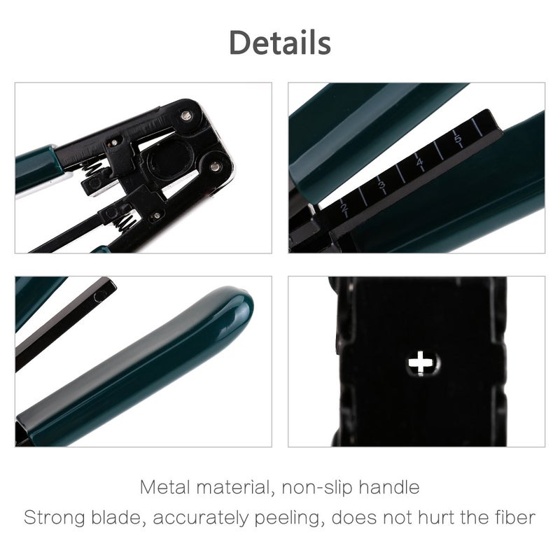 KELUSHI Optical Fiber Tool Kit Cold Connection tool Optical Fiber Stripping Cleaver for SUMITOMO with 36000 Cleaves and Fiber Optic Drop Cable Fiber Stripper CFS-2 Double Port Hole - Image 5